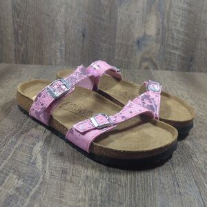 Birki's Tahiti Soft Denim Glitter Splash Pink Sandals Women's EU Size 42 US 11
